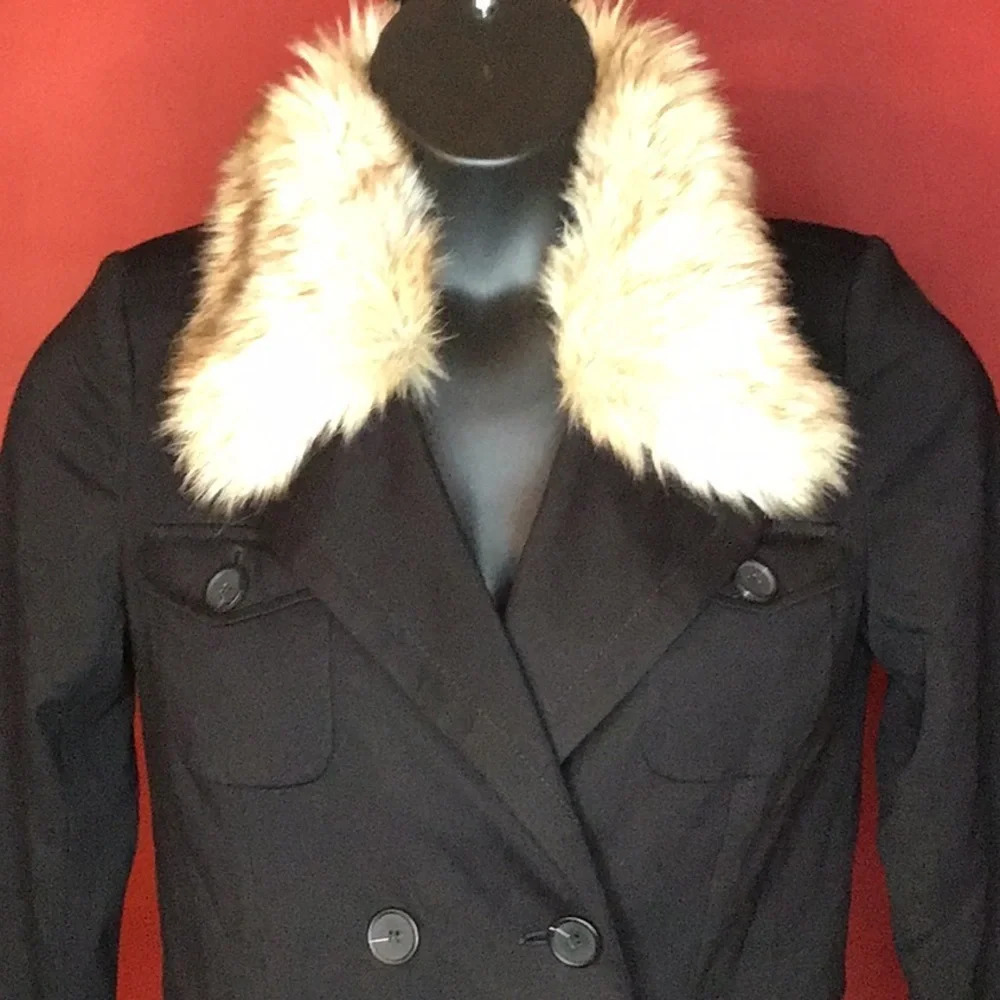 NWOT ANN TAYLOR LOFT FUR COLLAR JACKET SIZE S - Picture 2 of 5